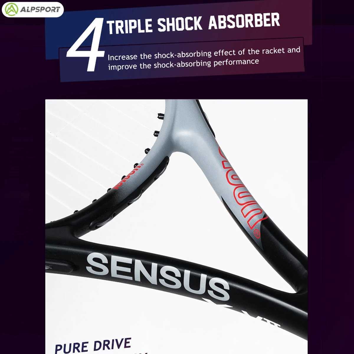 ALP 8k Racket Tennis Racket Carbon Fiber Composite Racket Professional Tennis Racket With Tennis Racket Bag Tennis Trainer W251021