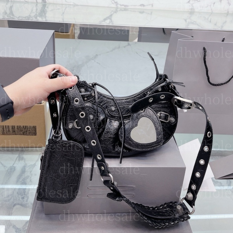 Desinger Genuine Leather Le Cagole Motorcycle Bag Women Pink Mini Small Crocodile Black Silver Red White Green Purse Womens Bags