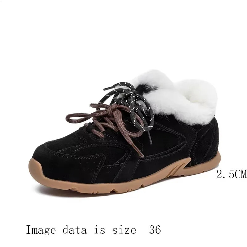 AIYUQI Womens Winter Sports Shoes Genuine Leather 2024 Anti slip German Training Shoes Womens Large Flat Womens Winter Shoes 241223