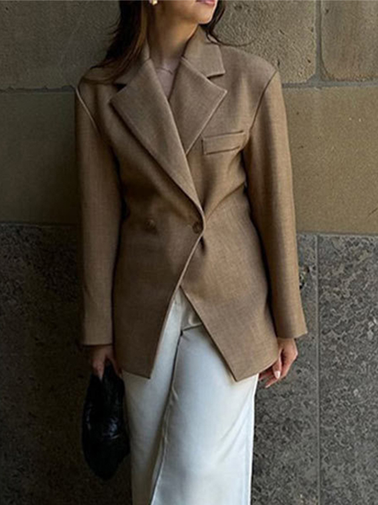 New Diagonal Buckle Women's Jacket Suit Classic Vintage Casual Jackets Autumn Fashion Retro Women Coat Lapel Female Coats Tops