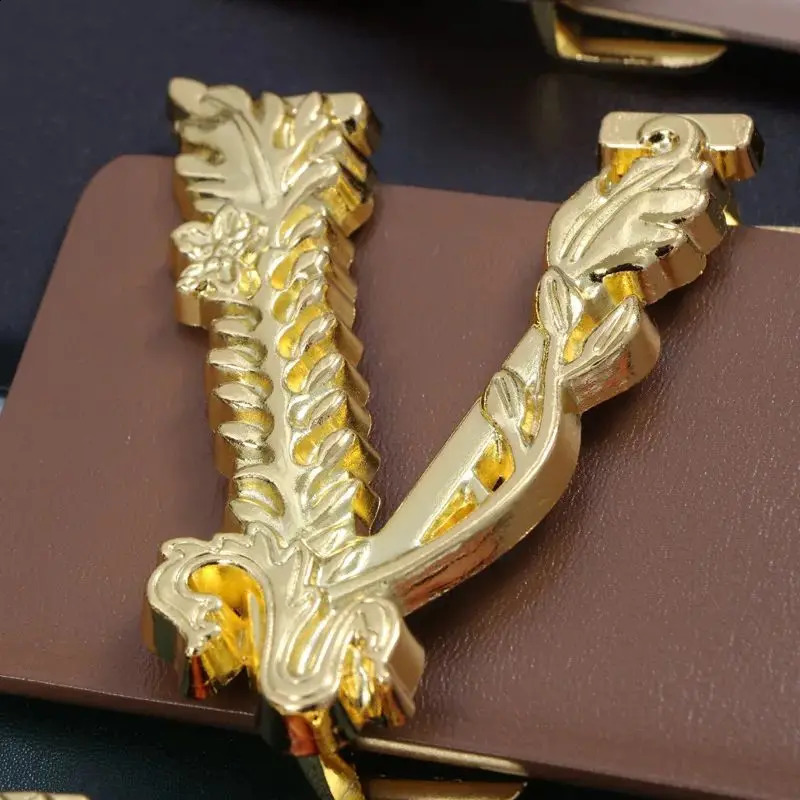 Width 6.5CM Waist Belt Women Metallic Gold Large V-shaped Cowhide Decoration Versatile Fashion Dress Jacket Jeans Belt 241217