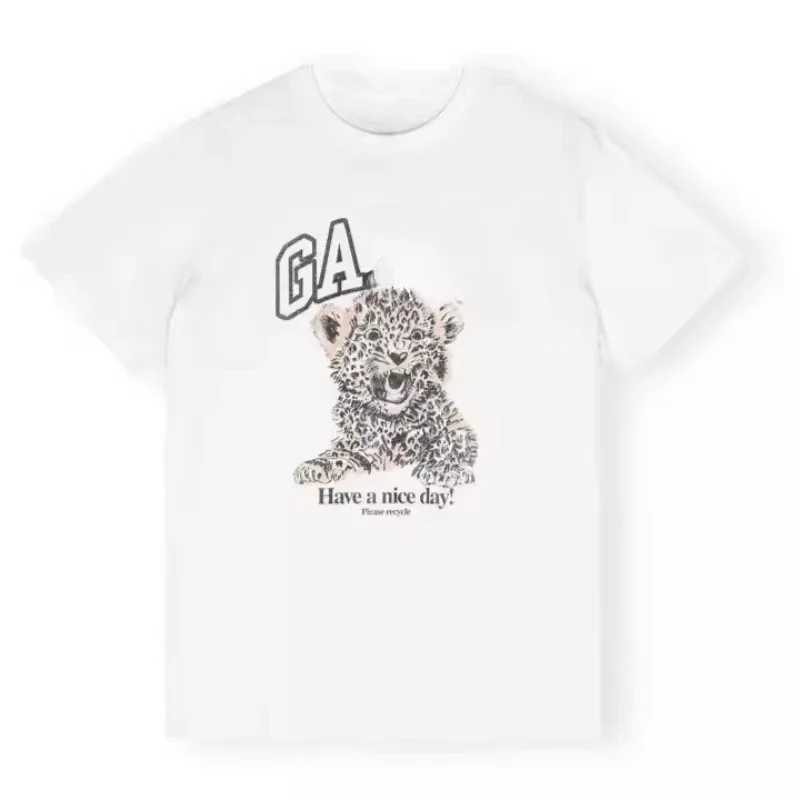 Women's T-Shirt 2025 Summer New T-Shirt With Leopard print For Women GA brand-Loose Round Neck Short Slve For Casual Chic Strtwear Cartoon Y24121