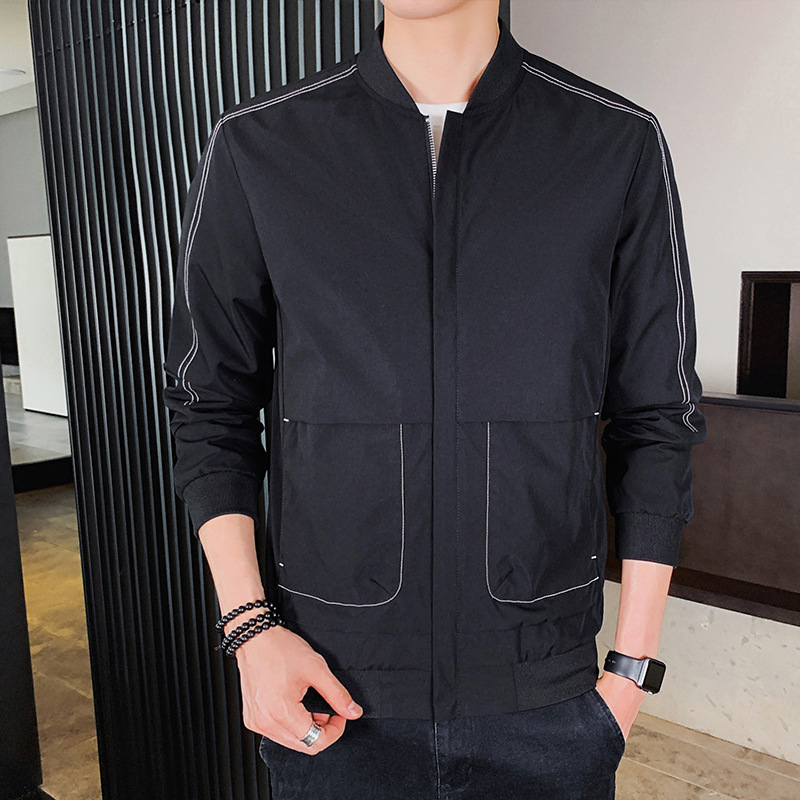 M6263 Men's autumn jacket 2024 Korean style trendy tops stand collar men's jacket