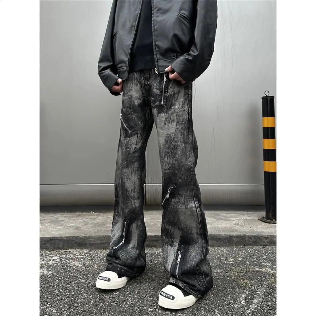 American Spring and Autumn Street Men and Women Trendy Personalized Straight leg Jeans Couple Loose Retro Casual Pants 241217