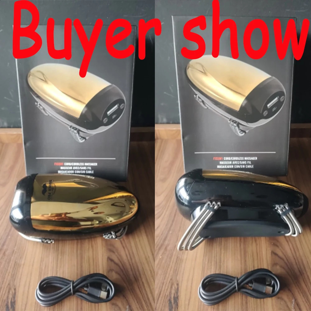 Barberology Massager Cordless Handheld Massager Barber Use Metal Electric Vibrator Usb Charge Head Massage 2 Nodes 241217