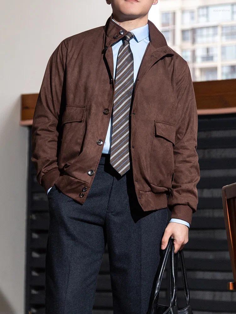 Mens Jackets Imitation Suede Retro Classic Flight Jacket Bomber IVY Business Casual Commuting For Men