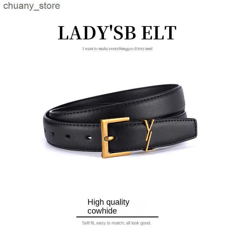 Belts 2024 New Personalized Womens Belt Alloy Letter Button Fashion Decorative Edition Jeans Temperature Womens Belt L240910