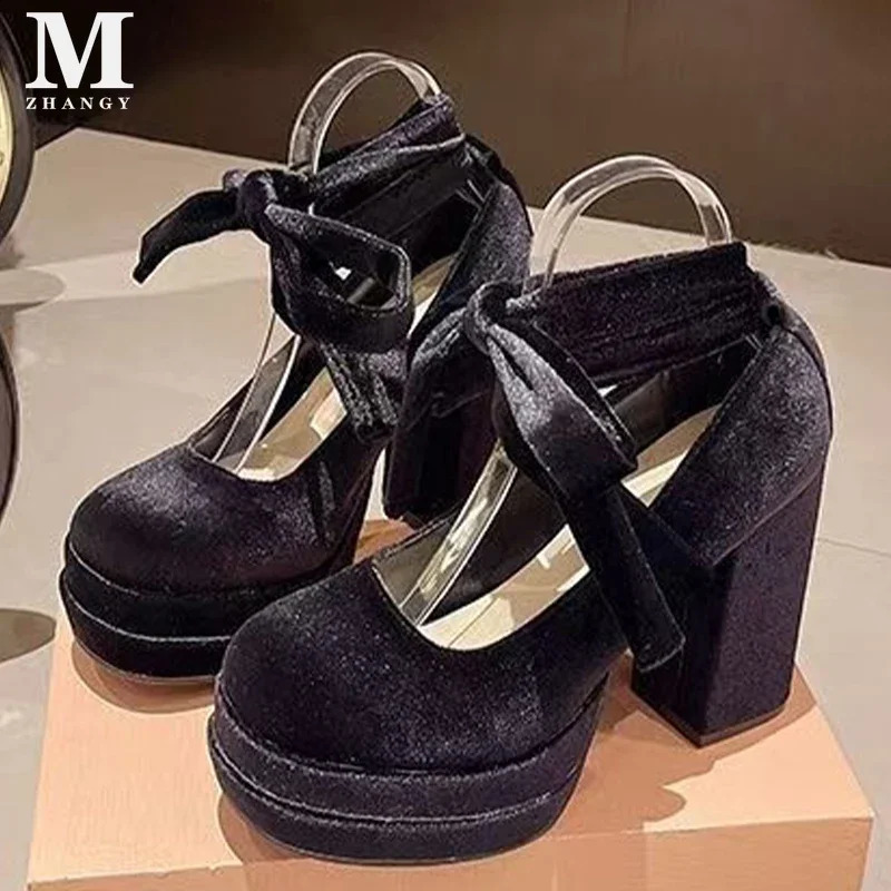 Platform High Heels Mary Janes Women Shoes Chunky Sexy Woman 2025 Trend Autumn Fashion Pumps Elegant Cozy Mujer Zapatos 241213