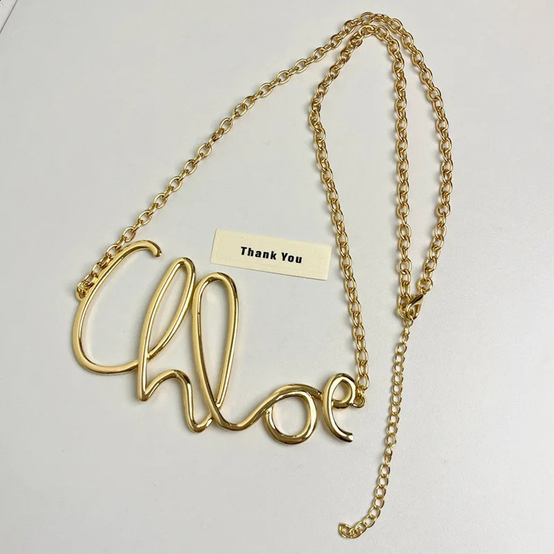 Gold Letter Waist Chain for Women Girl Autumn Winter Dress Pants Retro Heavy Duty Metal Thin Chain Party Jewelry Gift 241217