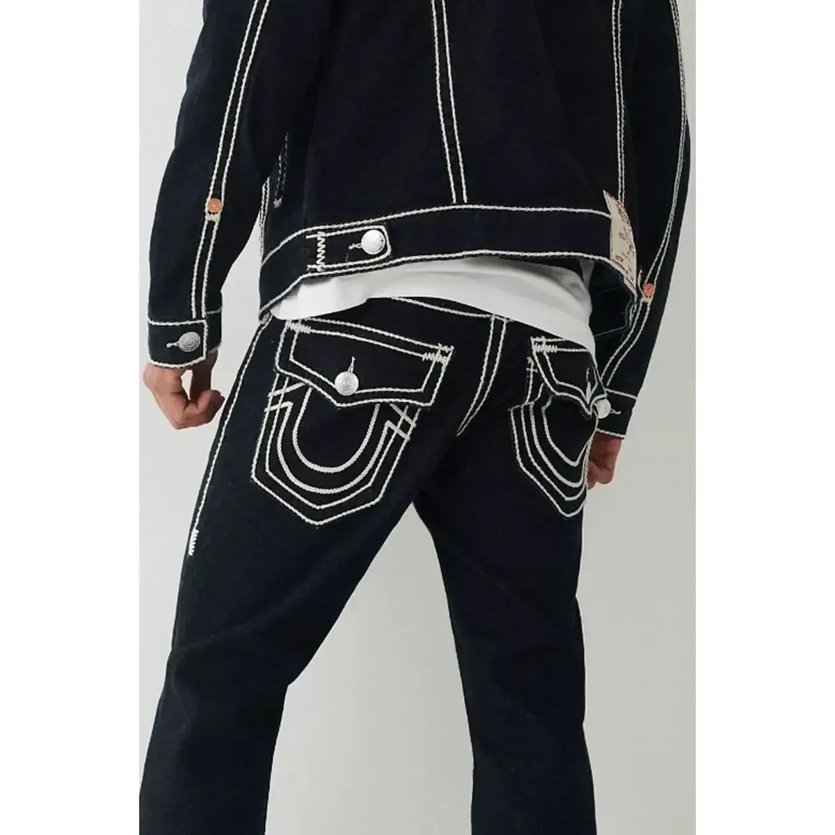 Men Fashion Jeans Work Pants High Street Vintage Hip Hop Embroidered Jeans Baggy Casual Straight Versatile Denim Trousers SXXL 241216