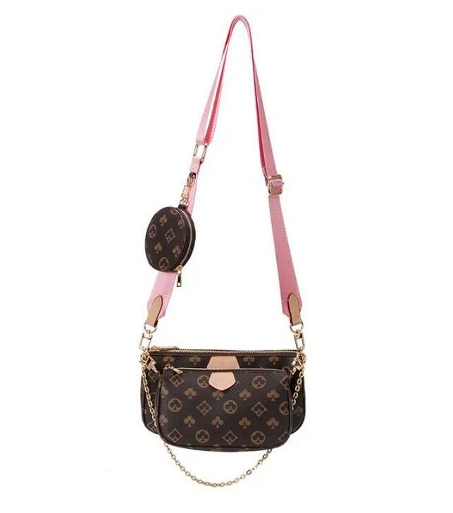 Designer Bag Classic Old Flower Brown Five In One Shoulder Bag Seven Color Shoulder Strap Clutch MULTI POCHETTE Women's Messenger Bag Wallet Luxury Fashion bag a2