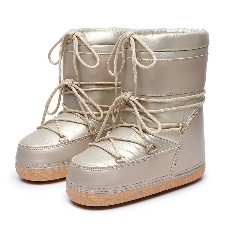 European Women's Waterproond Non-Slip Cloth Space 2024 New Platform Heels Short Tube Thickened Warm Snow Boots