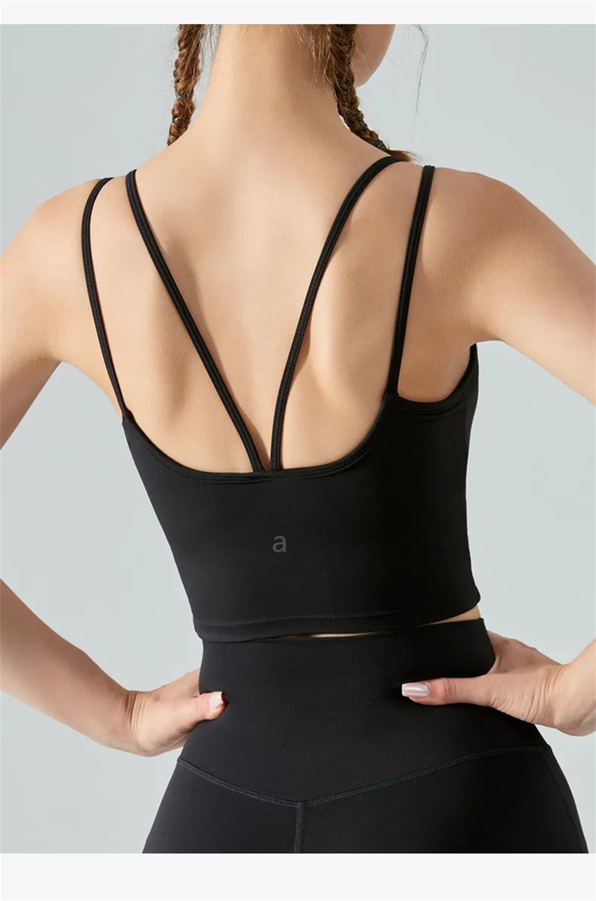 379 Women Sports Bras Tops Cew Neck Finess Tank Vest Skinfriendly Workout Breathble Crisscross Quick Dry Top Female Yw283