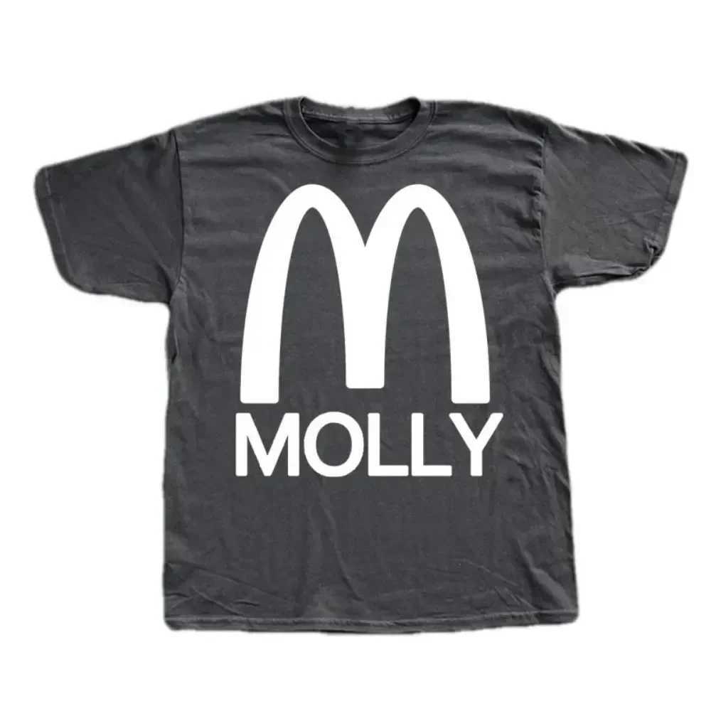 Women's T-Shirt 2025 Women T Shirt Hip Hop Punk Goth Tshirt Letter M Print Harajuku Summer Short Slve Emo Y2K Tops Oversized T-Shirt Clothing Y24