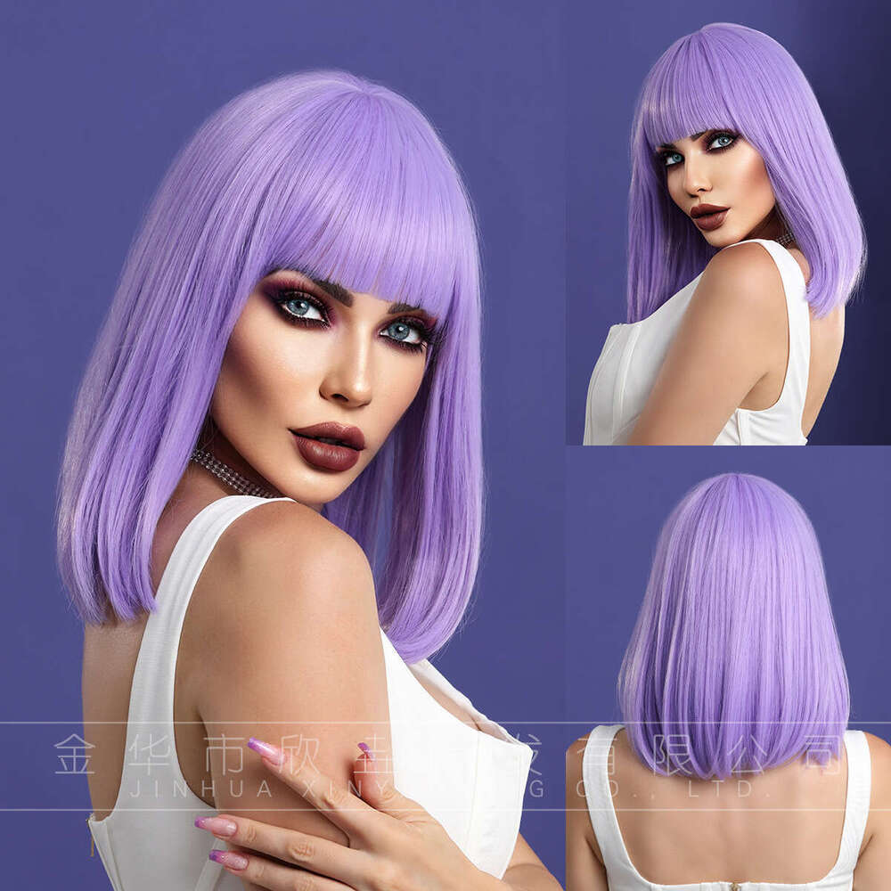 Purple 14 Inch New Purple Bangs Short Hair Wig Kq9 Kq9
