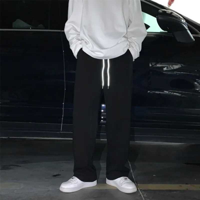 High Quality Summer Casual Pants Men Fashion Gray Black White Wide-leg Pants Men Streetwear Loose Straight Sweatpants Mens Joggers Trousers T241217