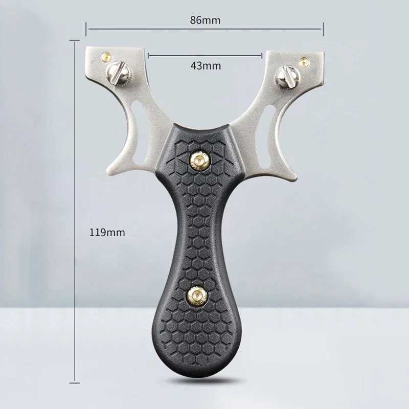 Powerful Metal Slingshot Precise Aiming Catapult Outdoor Hunting Shooting Slingshot Flat Rubber Band Outdoor Small ToolXJ241217