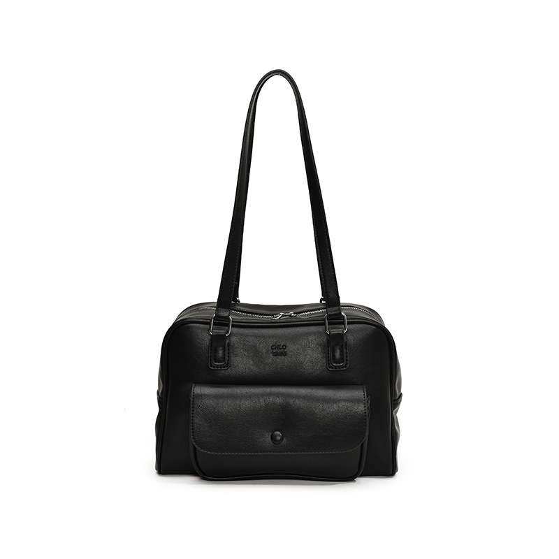 HOT NEW Free Shipping Designer Bags For Womens Oil Wax Leather Double Bag Leisure Black Beige Brown European And American Niche Design Handbag Designe