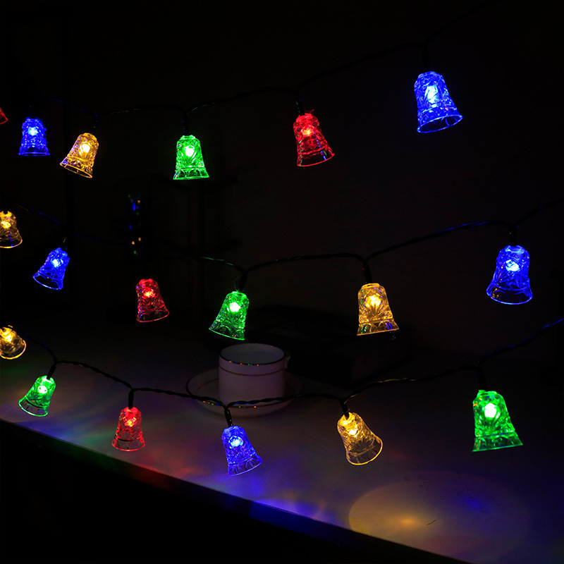 Outdoor LED Light String with Solar Power and Bells for Festival Decor Perfect for Courtyards and Gardens