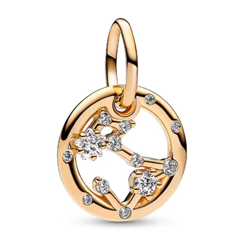 S925 Sterling Silver Luxury Designer 12 Zodiac Leo Libra Pisces Taurus Virgo Loose Beads Charms Women Fits 3mm Snake Chain Bracelets DIY Making Jewelr