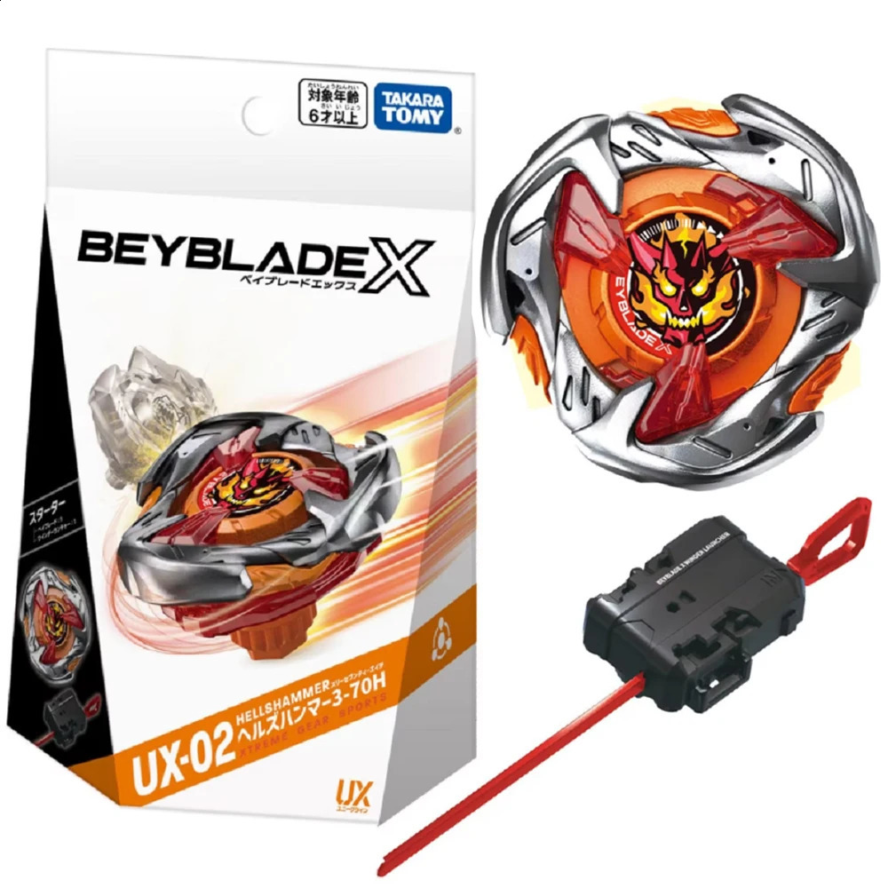 Original Tomy Beyblade X UX 02 Starter Hells Hammer 3-70H 241216