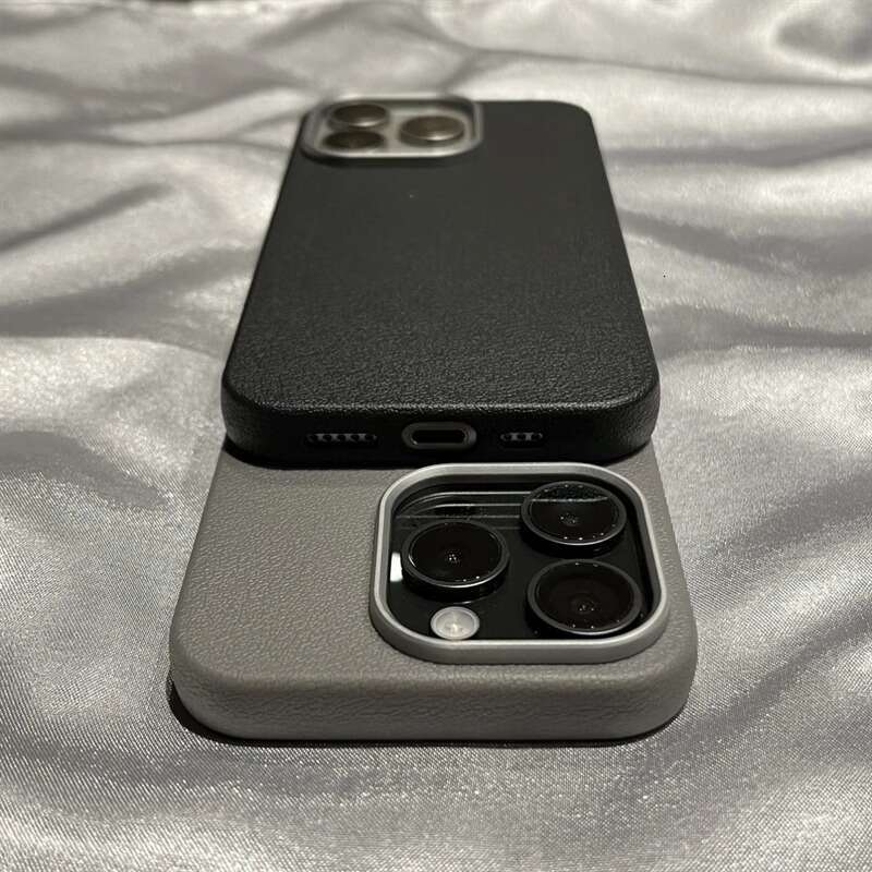 Plain leather pattern suitable for Apple 16Promax phone case 15PRO, high appearance 14PRO, anti drop dirt resistant, personalized and simple