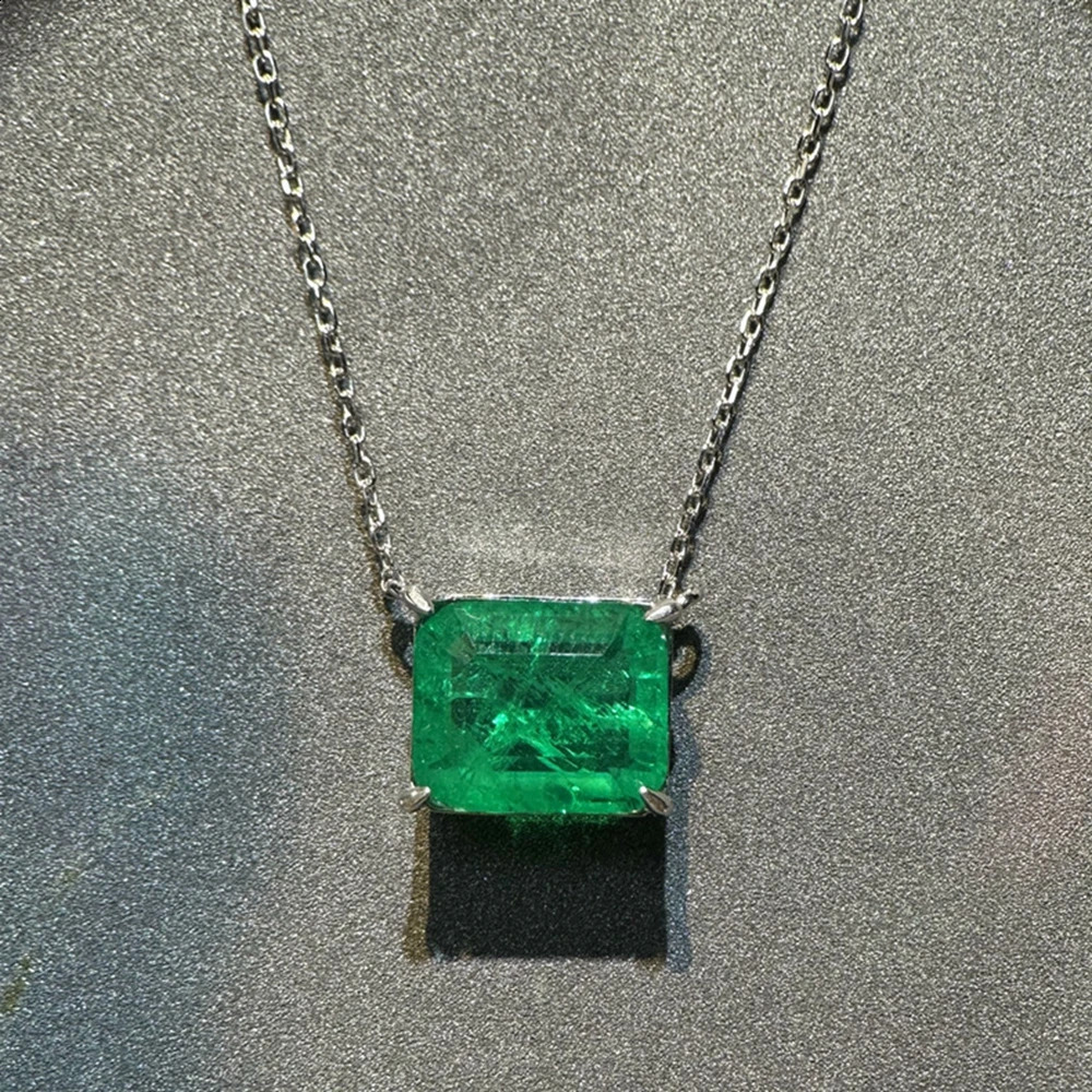 Wong Rain Vintage 100% 925 Sterling Silver 1012 MM Emerald Paraiba Tourmaline Gemstone Pendant Necklace Fine Jewelry Wholesale 241216