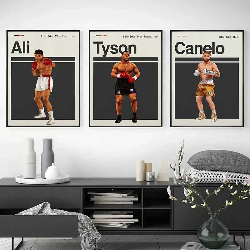 Minimalist Famous Boxer Portrait Mike Tyson Canelo-Alvarez Aesthetic Boxing Poster Canvas Painting Wall Art Pictures Home DecorXJ2411216