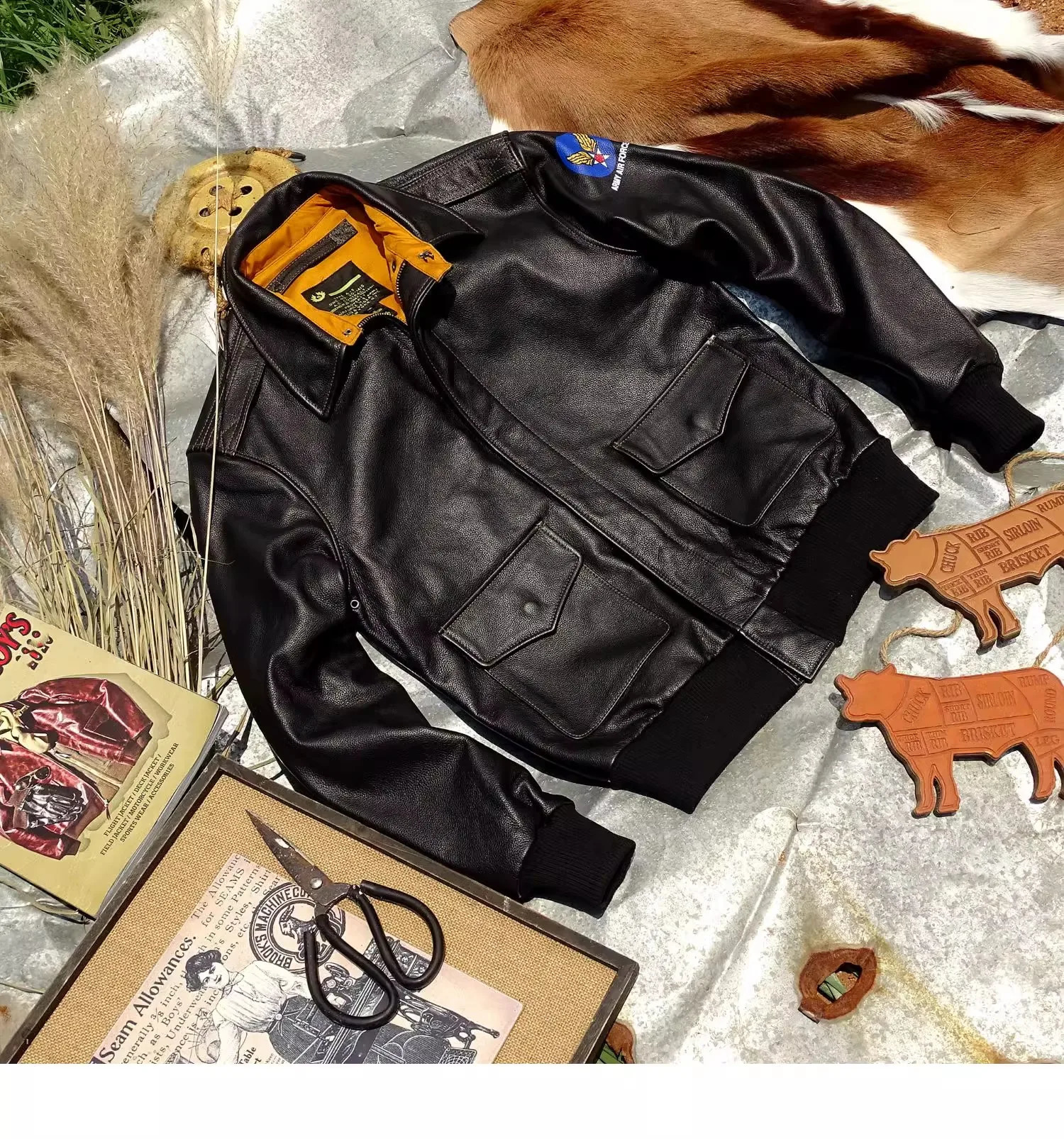 YR WholesalesEastMan Classic A2 Horsehide coatVintage Us air force genuine leather jacketA2 Bomber cloth 241217