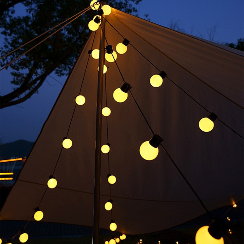 LED Decorative Light String for Camping Tent - Colorful LED Globe Lights for Outdoor Setup