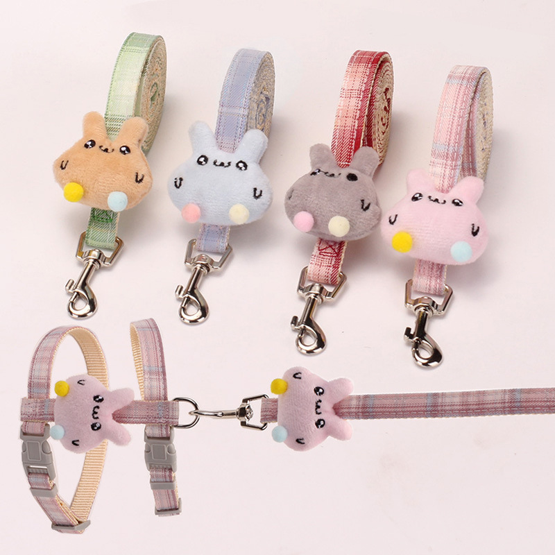 2025 new pet supplies collar, outdoor cat suspender chain, red bunny chest back style, high-quality dog leash, wholesale and free shipping in stock
