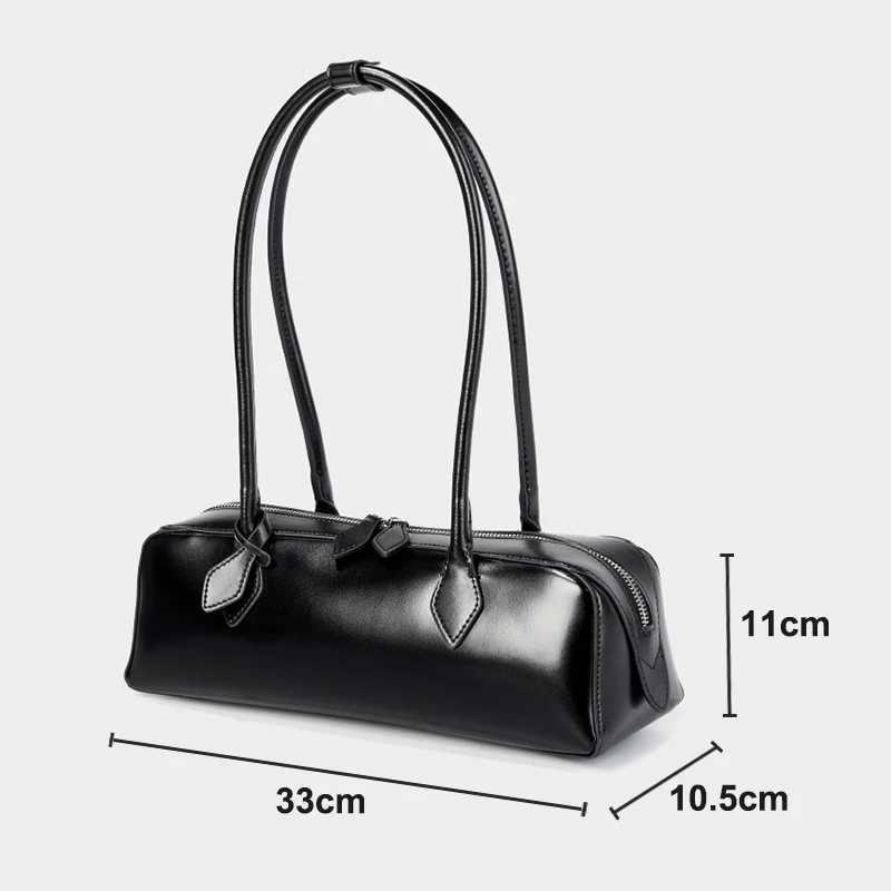 Leather Shoulder Genuine 2025 New Designer Hot Women Baguette Bag Fashion Trend Cowhide Female Handbags 2928 Y250306