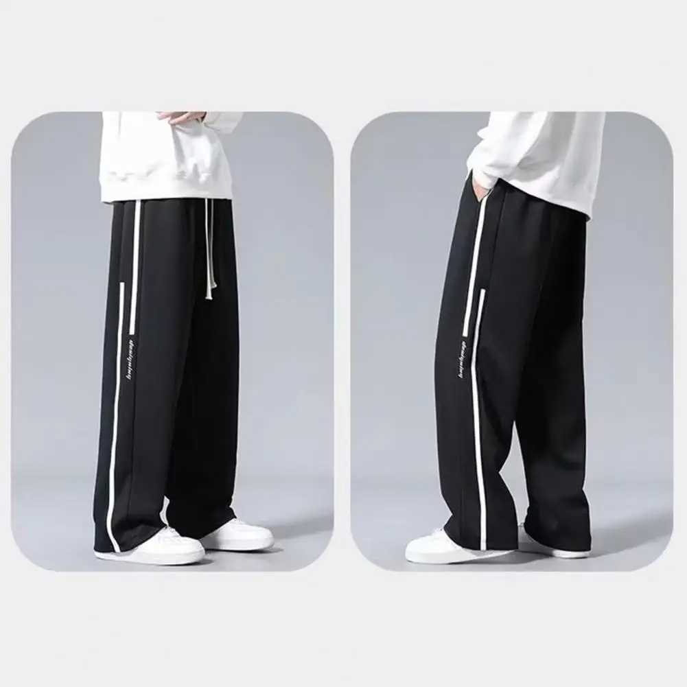 2025S Fashion Designer High Quality Pants Mens Wide Leg Drawstring Sweatpants Soft Breathable Casual Trousers For Sports Jogging Elastic Waist