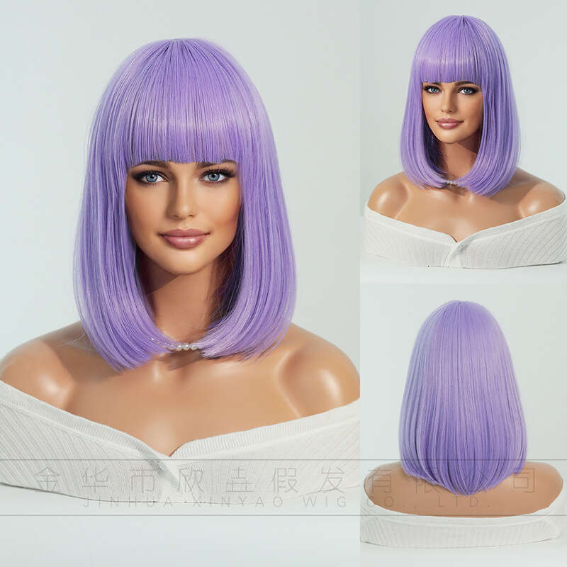 Purple 14 Inch New Purple Bangs Short Hair Wig Kq9 Kq9
