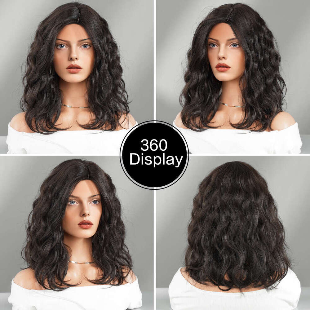 Wig For Women With Medium To Long Curly Short Wavy Split Hair, Anti-Aging Synthetic High-Temperature Silk Wig Cover Kq9 Kq9