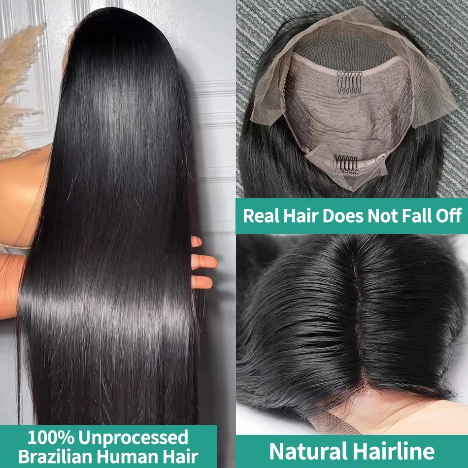 Black Brazilian Front Straight 30 Inch Deep Wave 4x4 Lace Frontal Wig Big Curly 100 Really Human Hair Preplucked Short Bob Wigs Ready To Wear