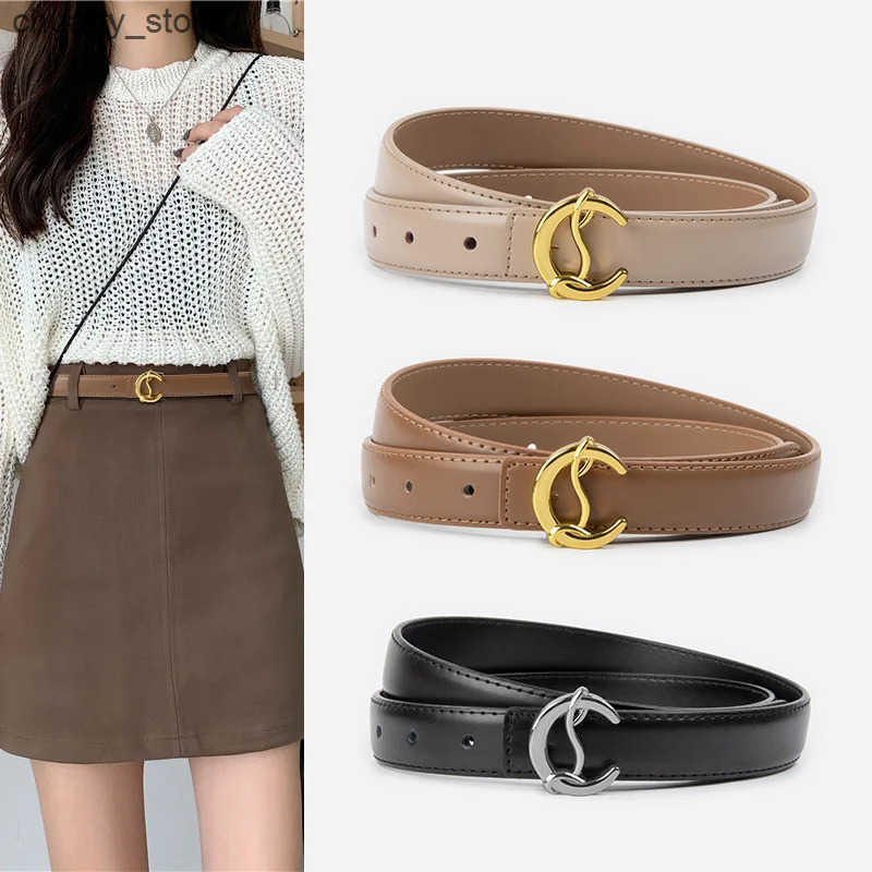 Belts Fashion leather belt womens second layer cowhide alloy buckle belt jeans casual pants decorative accessories L240910
