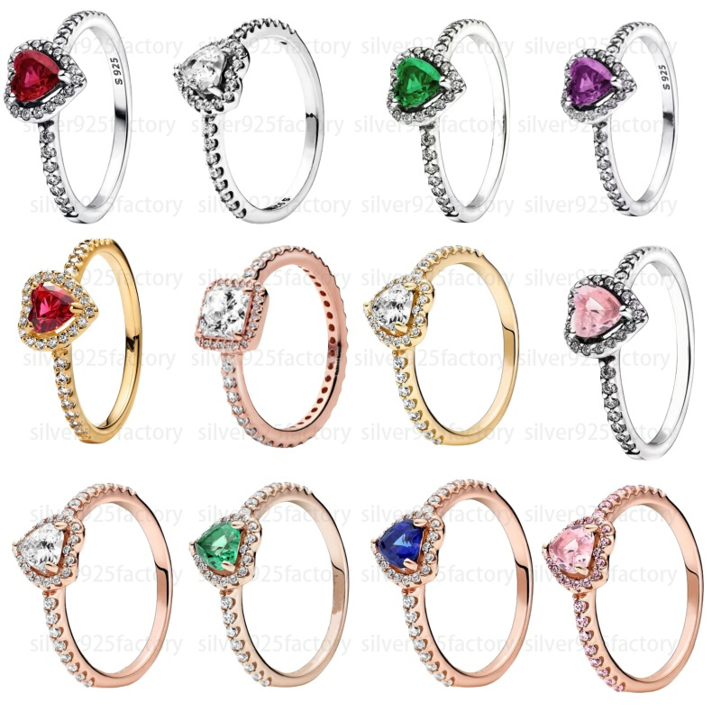 Ring Designer Ring wedding ring for women luxury jewelry pink Heart red Diamond ring high quality Couple rings 925 Silver rose gold Rings engagement jewelry gifts