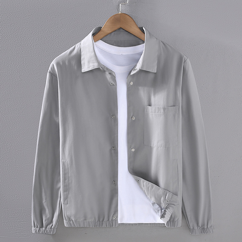 M12161 Solid color simple cotton jacket men autumn trend jacket men tops