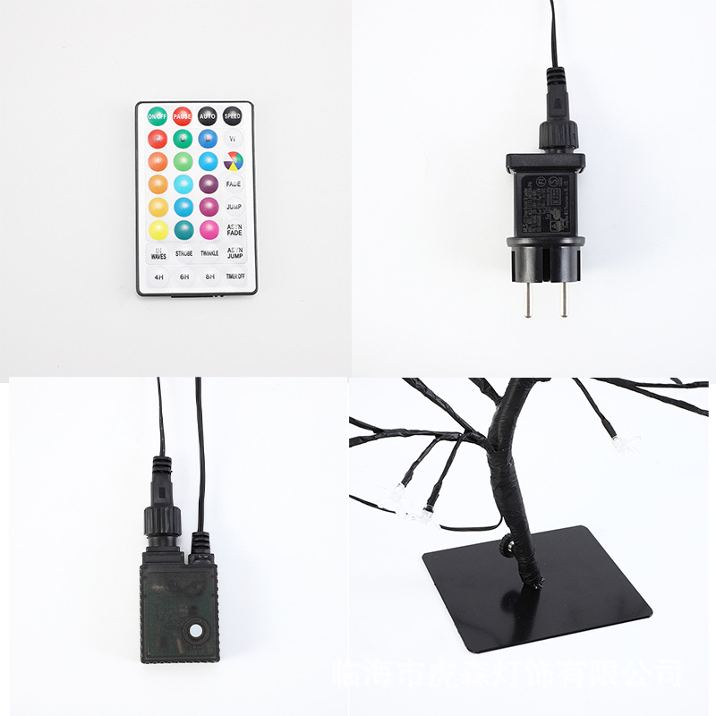Festive Multi-Color Cherry Blossom Tree Lights with Remote - Perfect for Holiday Decorations