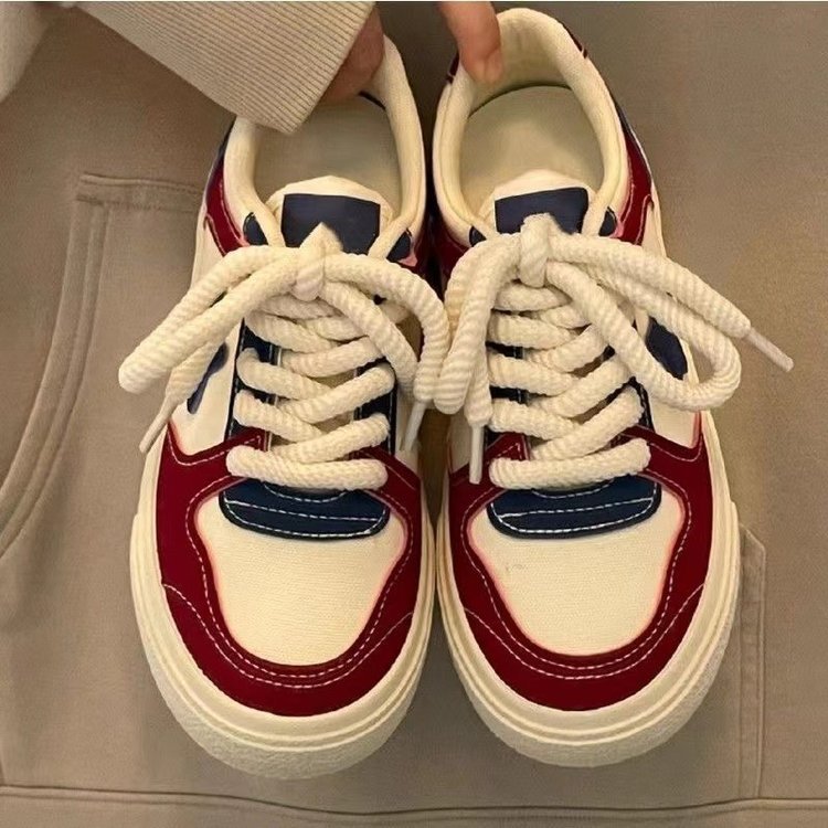 Women Casual Shoes Simple Sweet Style Fashion Star Designer Shoes Thick Sole Versatile Trendy Triple Red Free shipping