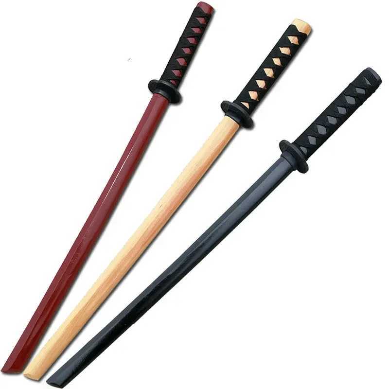 60cm Wood Stick Knife Toy Katana Sword Cosplay Props Personal Collecting Handicraft Childrens Sword Toy Aikido Demon Slayer X241217