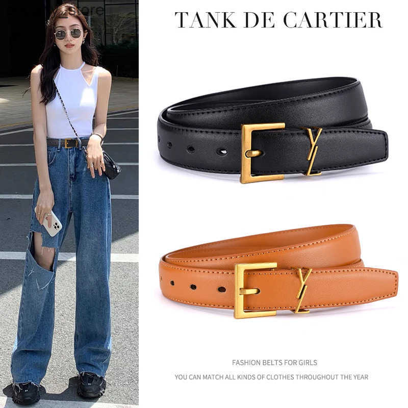 Belts 2024 New Personalized Womens Belt Alloy Letter Button Fashion Decorative Edition Jeans Temperature Womens Belt L240910