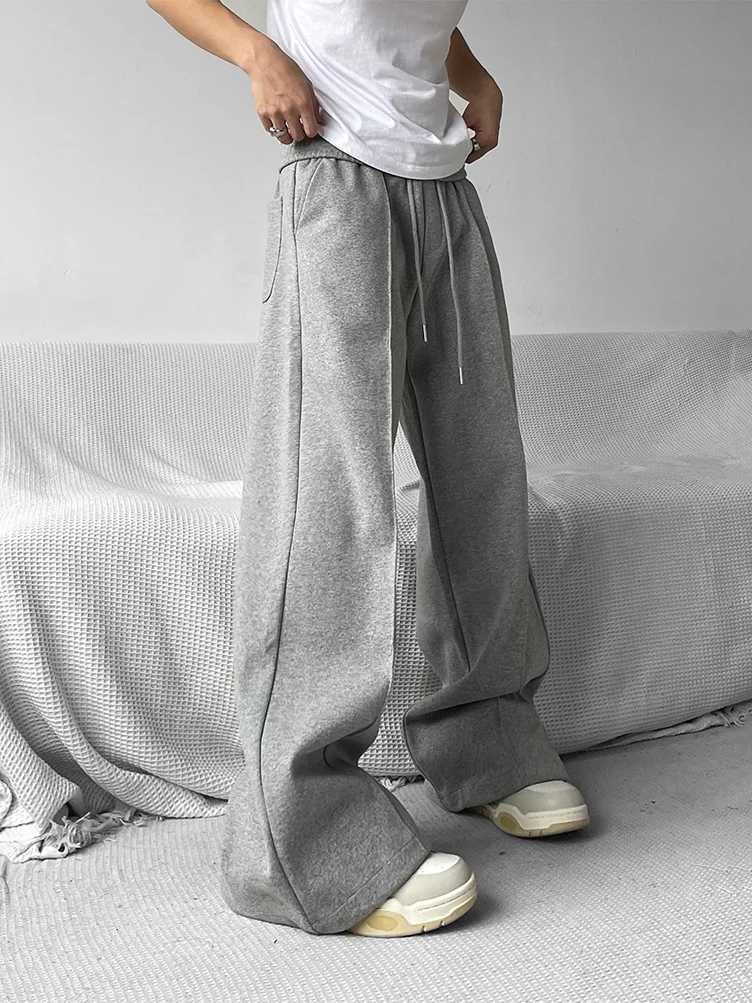 2025S Fashion Designer High Quality Y K Retro Wide Leg Sparkg For Sports Straight And Long Casual Mens Extra Large Heavy Track Pants Black Grey T