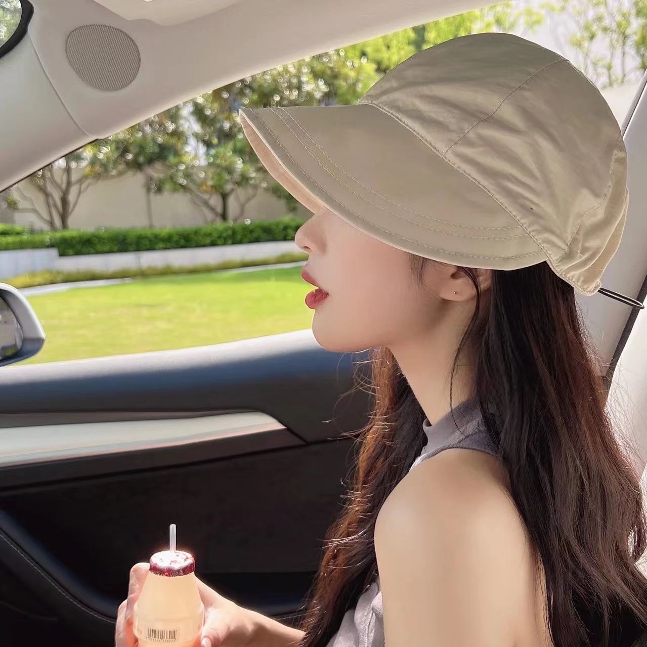 Designer hat duck tongue hat female summer large sun hat with Korean version of the fisherman hat UV sunscreen cap breathable thin section
