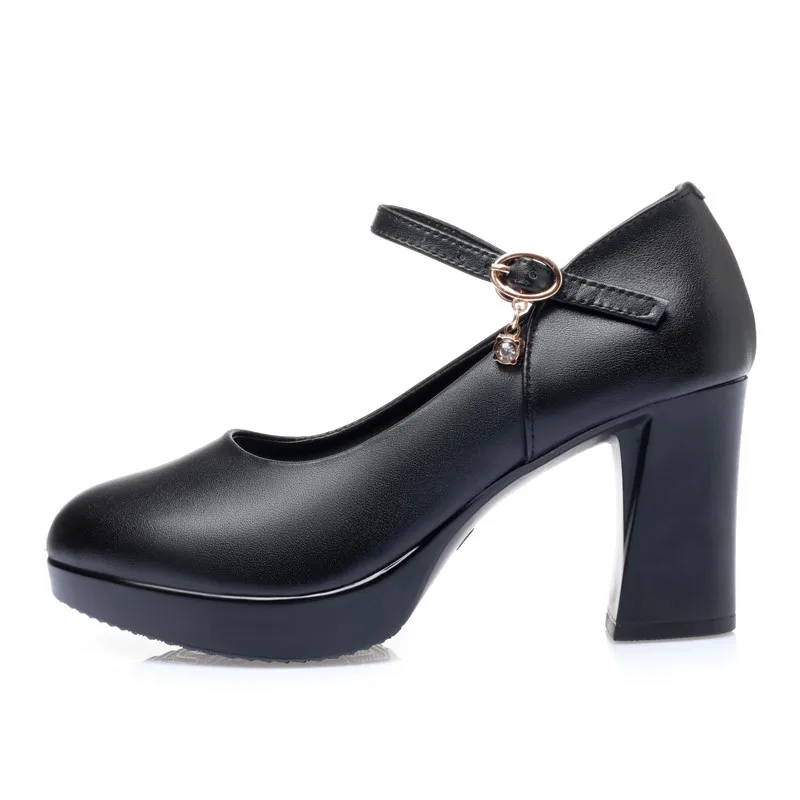 AIYUQI Women Fashion Shoes Spring Genuine Leather Women's High Heels Large Size Platform Shoes Office Women