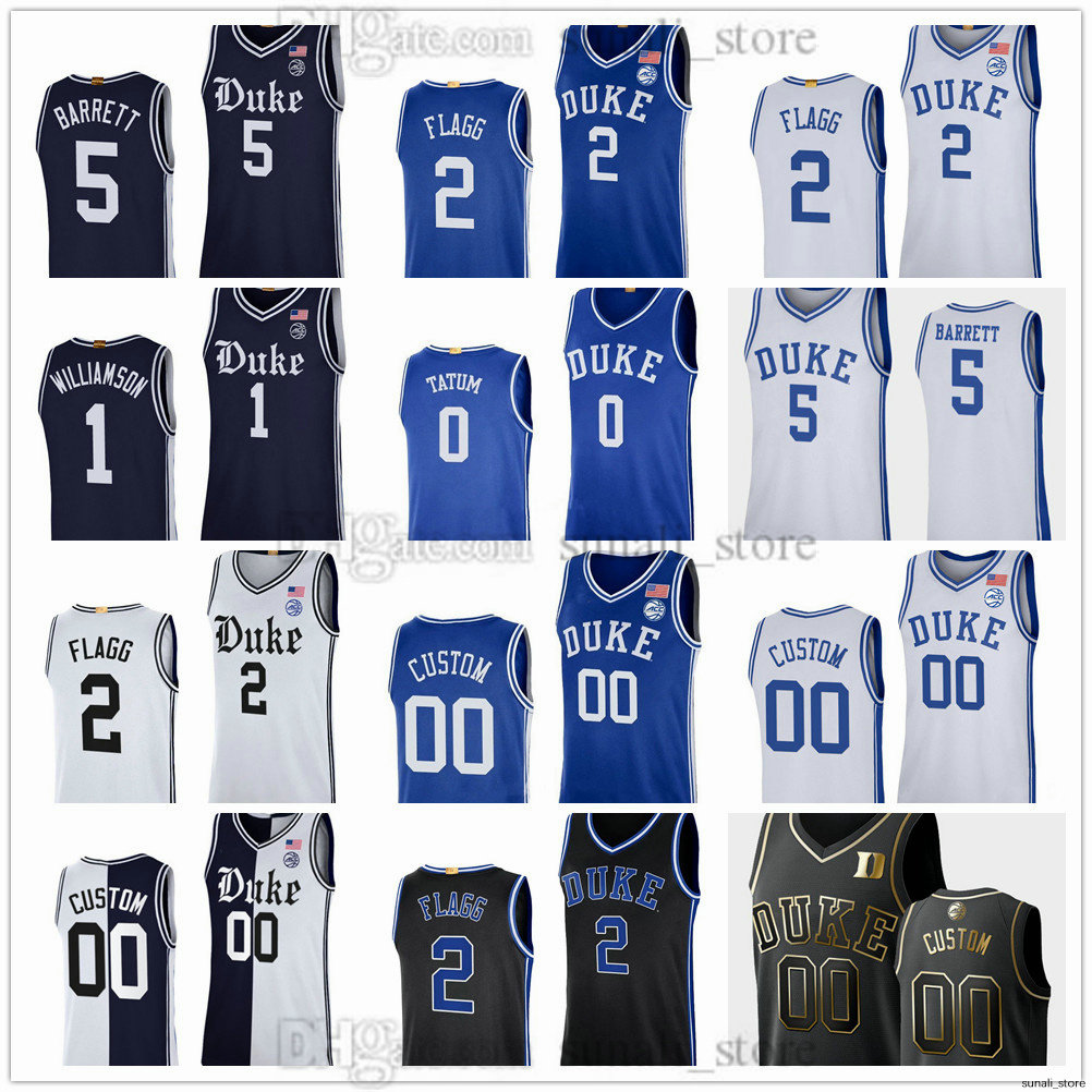 Duke College Blue Devils Basketball Jerseys 0 Tatum 5 Banchero 5 Barrett 14 Ingram 1 Irving 1 Johnson 1 Williamson Dereck 1 Lively II Jared 0 McCain Grant 33 Hill Printed