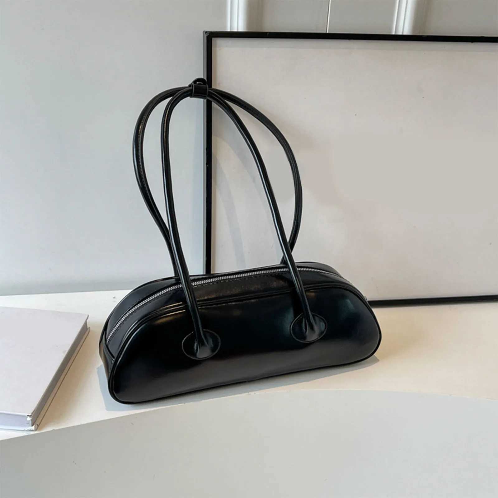 Large capacity single shoulder underarm bag red handle Korean style womens stick bag Y250319