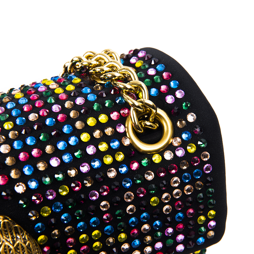 New Arrival Rainbow Suede Women Purse Jointing Colorful Cross Body Shiny Artificial Dia Dinner Bag
