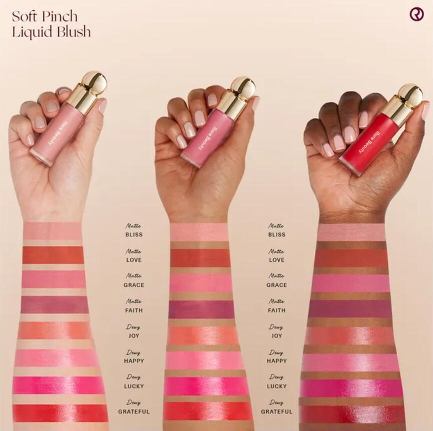 Beauty 2Pcs Rare Selena Soft Pinch Liquid Blush 7.5Ml Lipgloss Face Cheek Makeup 1 Long Lasting Matte Blusher Cosmetics JOY WORTH GRATEFUL LUCKY VIRTU